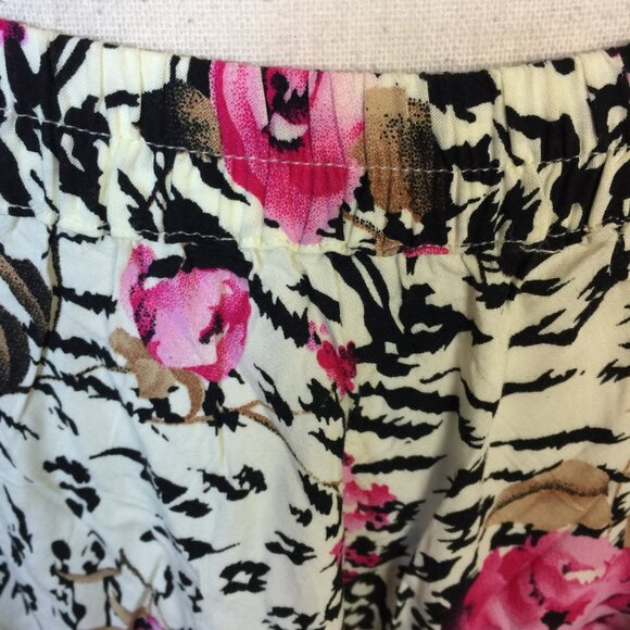 Neeru Kumar Maxi Skirt Sz S Womans White Black Pink Animal Floral Elastic Waist - Picture 14 of 14